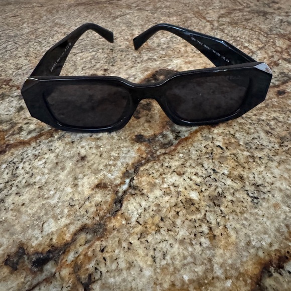 Prada Dark Rectangular Sunglasses - Picture 1 of 6